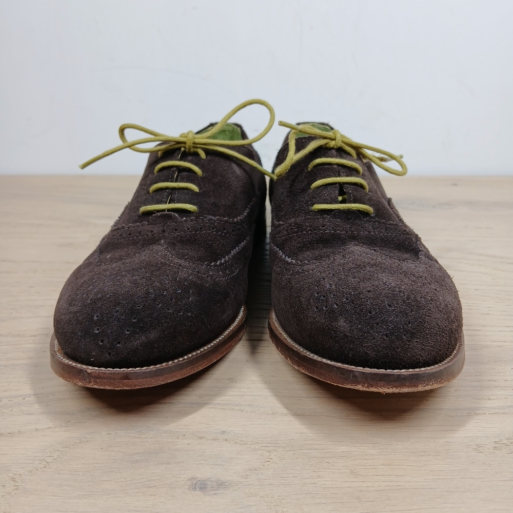 Boden Oxford Brogue Men's 8.5 Lace Up Shoes Brown Leather Suede Lace Up - Picture 4 of 14